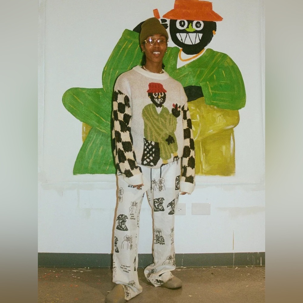 Rare Mia Lee Unisex Black Off White Sweater Urban Outfitters Exclusive Sweater